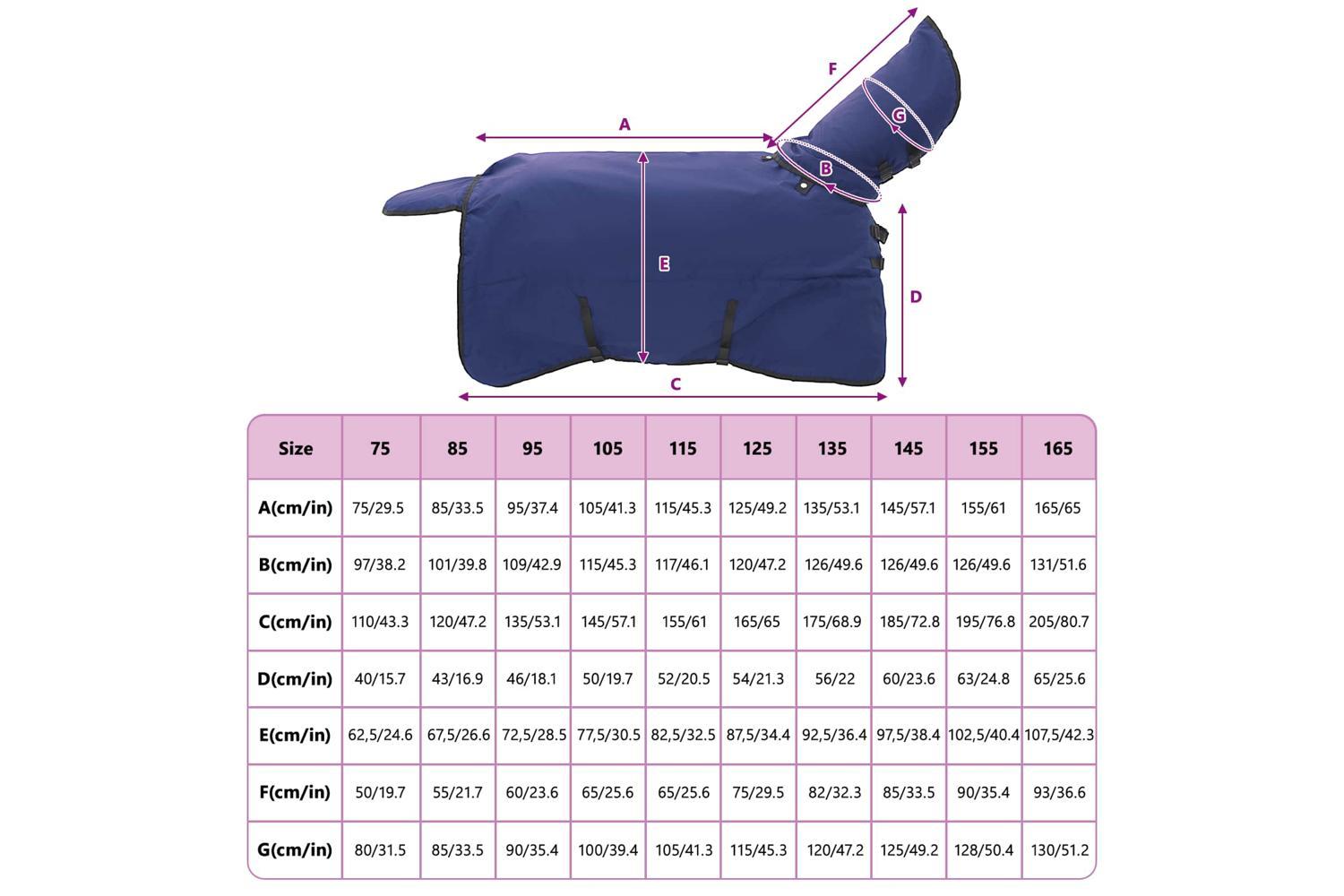 Vidaxl Horse Blanket Full Navy Blue 85 Cm Polyester-10