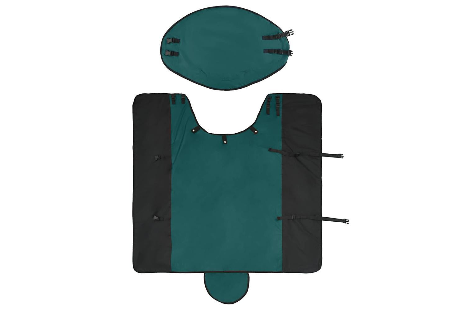 Vidaxl Horse Blanket Dark Green And Black 155 Cm Polyester-6