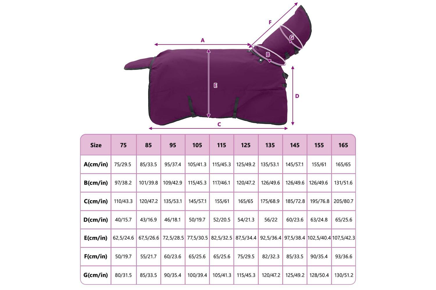 Vidaxl Horse Blanket Full Purple 85 Cm Polyester-10
