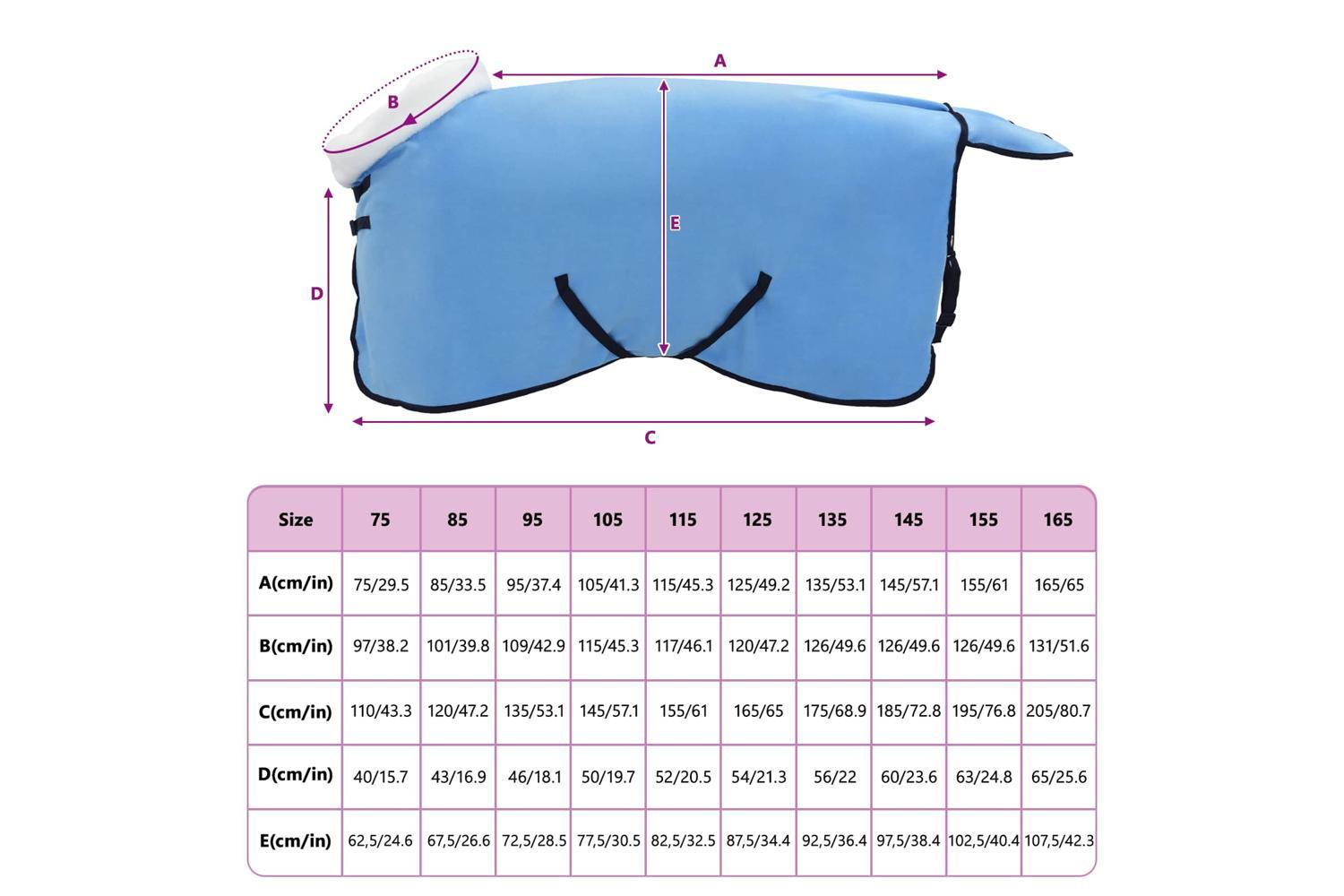 Vidaxl Horse Blanket Full Aqua 85 Cm Polar Fleece-9