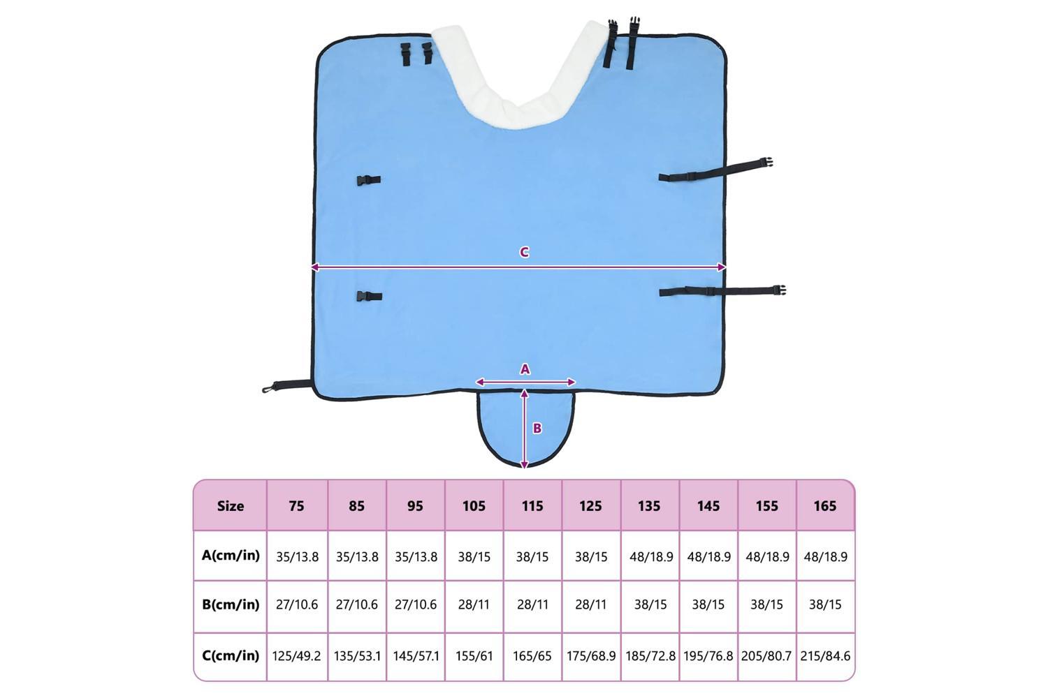 Vidaxl Horse Blanket Full Aqua 115 Cm Polar Fleece-10