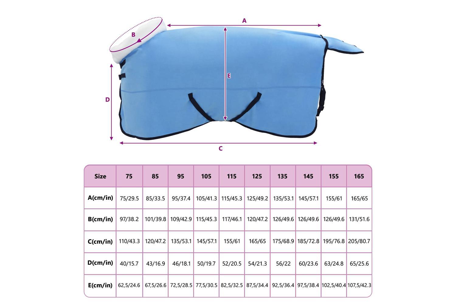 Vidaxl Horse Blanket Full Aqua 165 Cm Polar Fleece-9