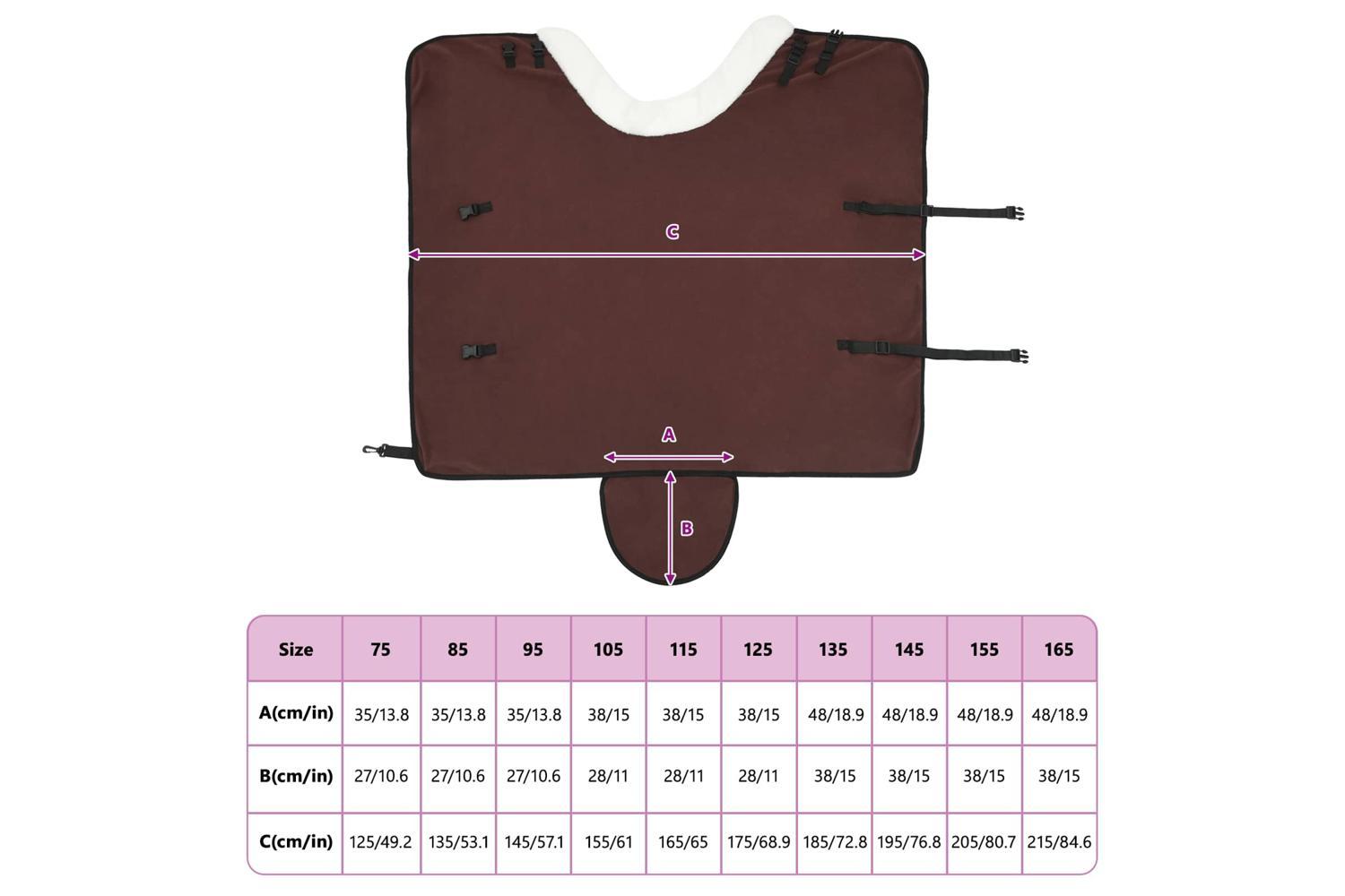 Vidaxl Horse Blanket Full Dark Brown 115 Cm Polar Fleece-10