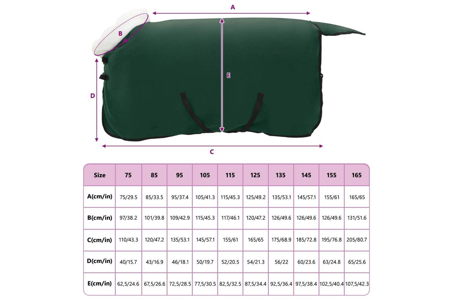 Vidaxl Horse Blanket Full Dark Green 85 Cm Polar Fleece-9