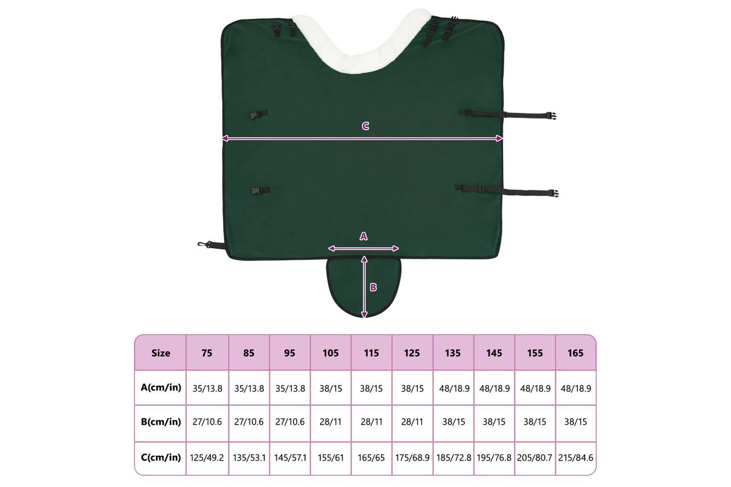Vidaxl Horse Blanket Full Dark Green 85 Cm Polar Fleece-10