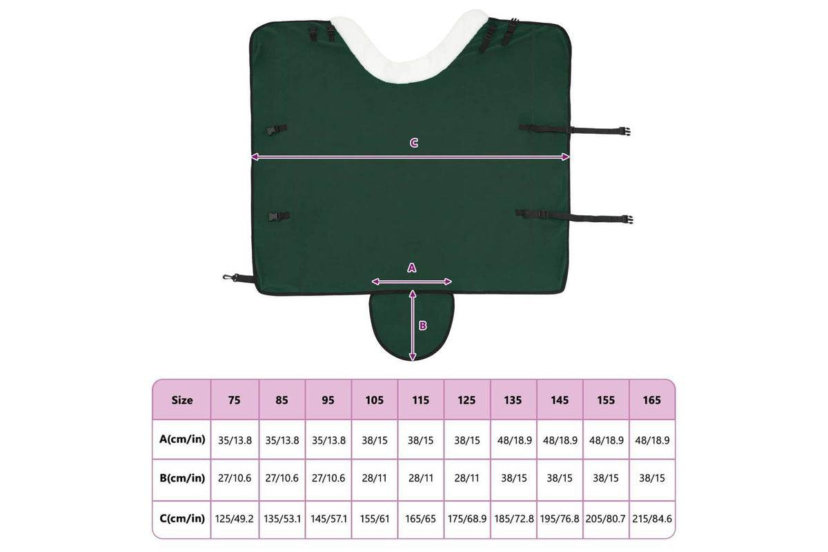 Vidaxl Horse Blanket Full Dark Green 165 Cm Polar Fleece-10