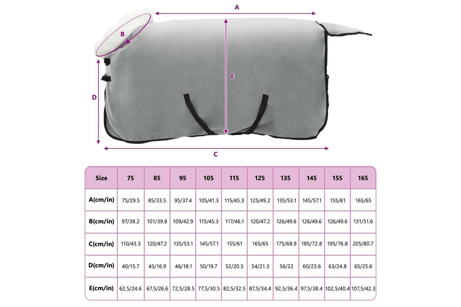 Vidaxl Horse Blanket Full Light Grey 75 Cm Polar Fleece-9
