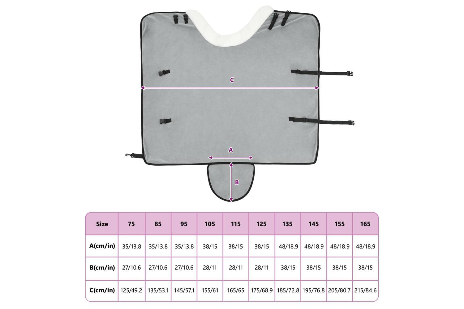 Vidaxl Horse Blanket Full Light Grey And Pink 85 Cm Polar Fleece-10