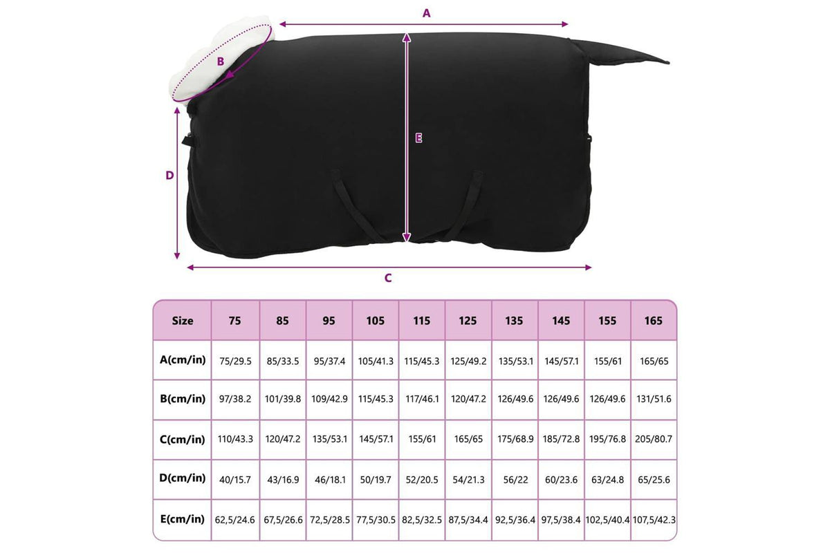 Vidaxl Horse Blanket Black 105 Cm Polar Fleece-9