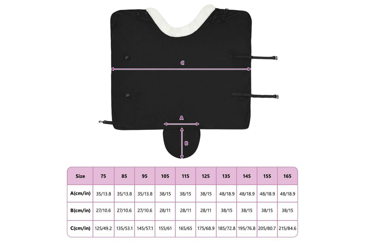 Vidaxl Horse Blanket Black 115 Cm Polar Fleece-10