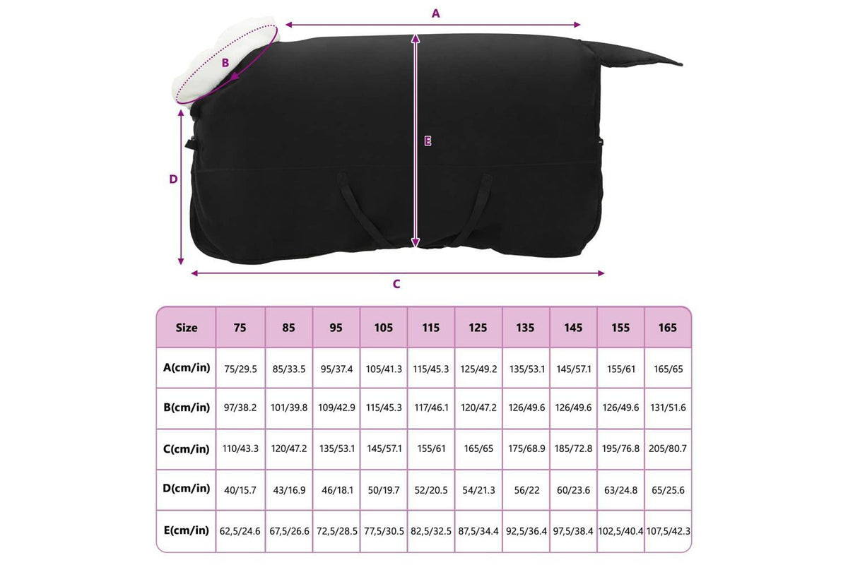 Vidaxl Horse Blanket Black 135 Cm Polar Fleece-9