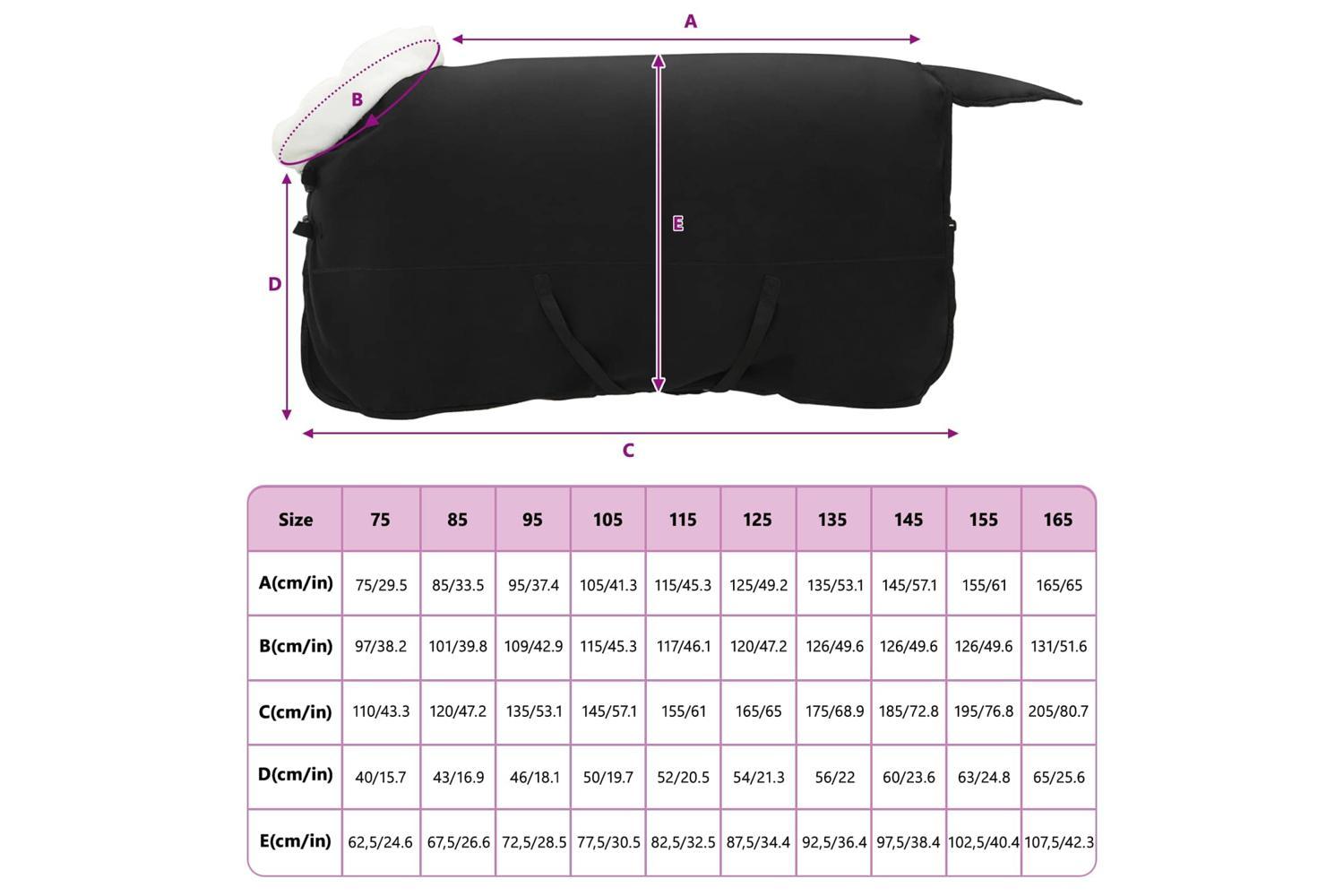 Vidaxl Horse Blanket Black 165 Cm Polar Fleece-9