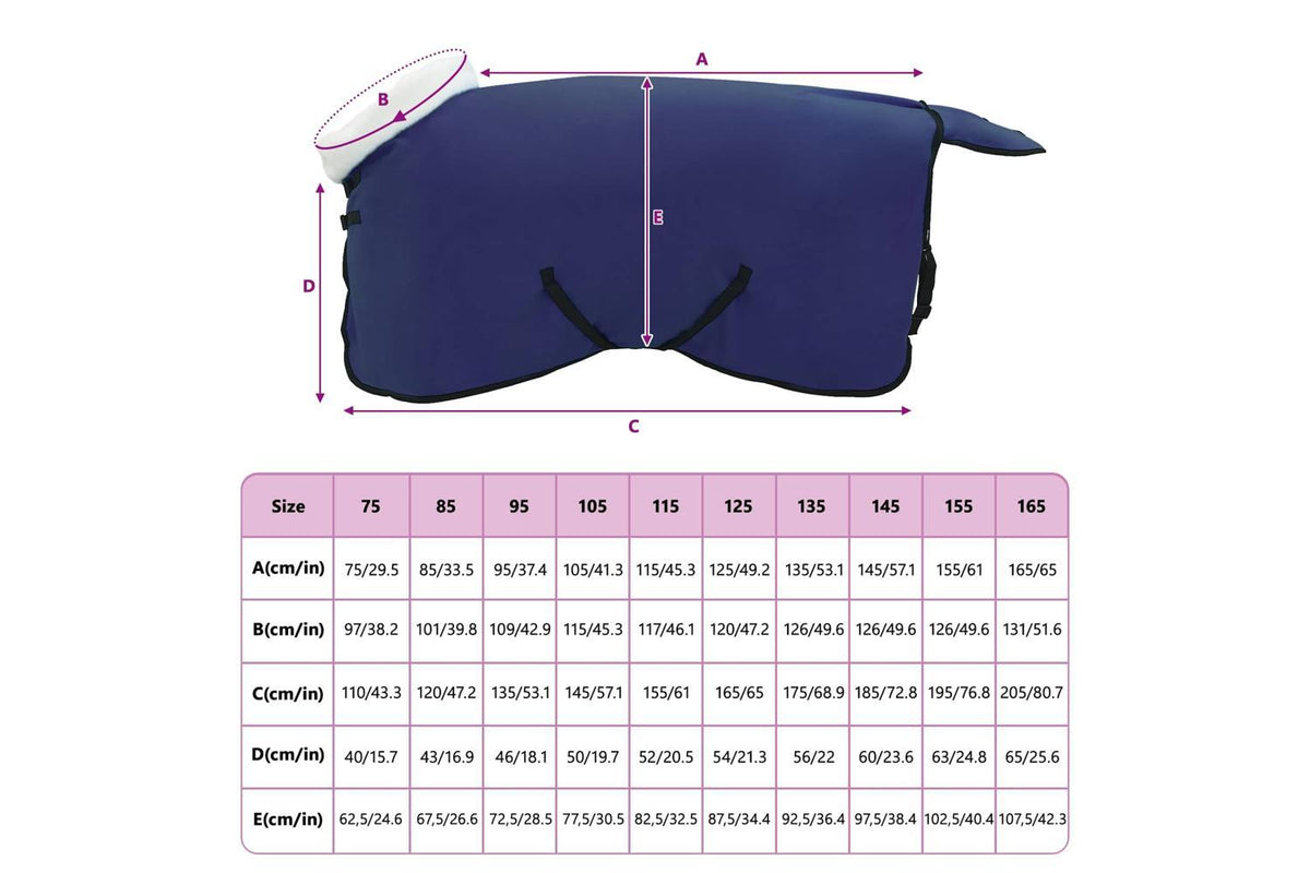 Vidaxl Horse Blanket Navy Blue 95 Cm Polar Fleece-9