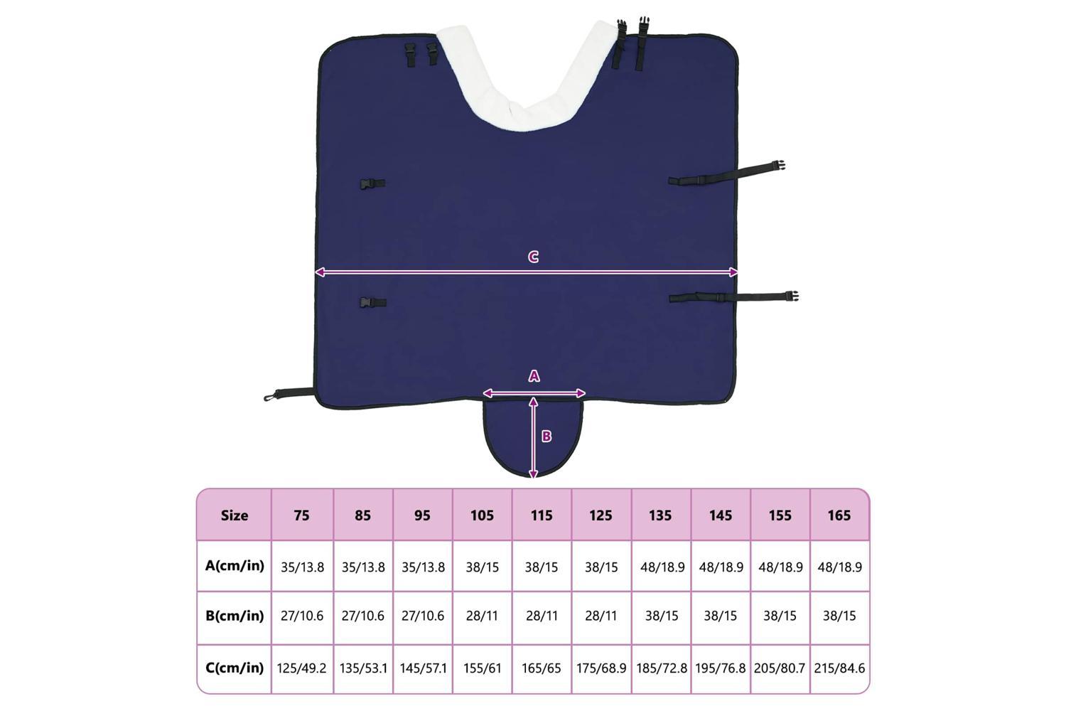 Vidaxl Horse Blanket Navy Blue 115 Cm Polar Fleece-10