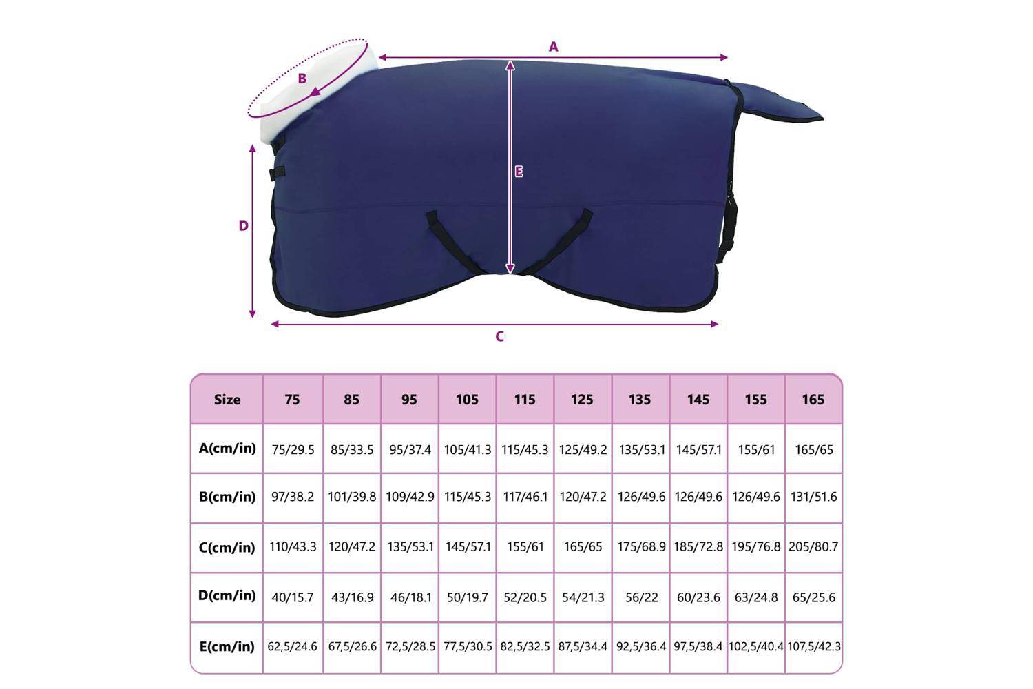 Vidaxl Horse Blanket Navy Blue 135 Cm Polar Fleece-9