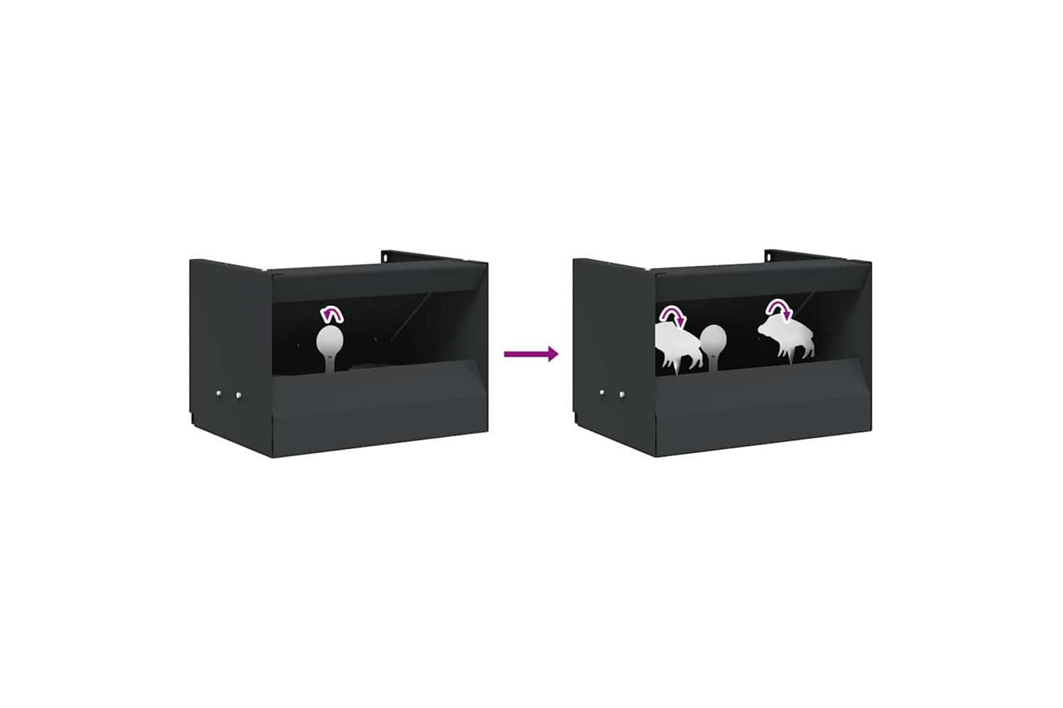 Vidaxl Bullet Trap Box Black 29 X 22 X 20 Cm Steel-8