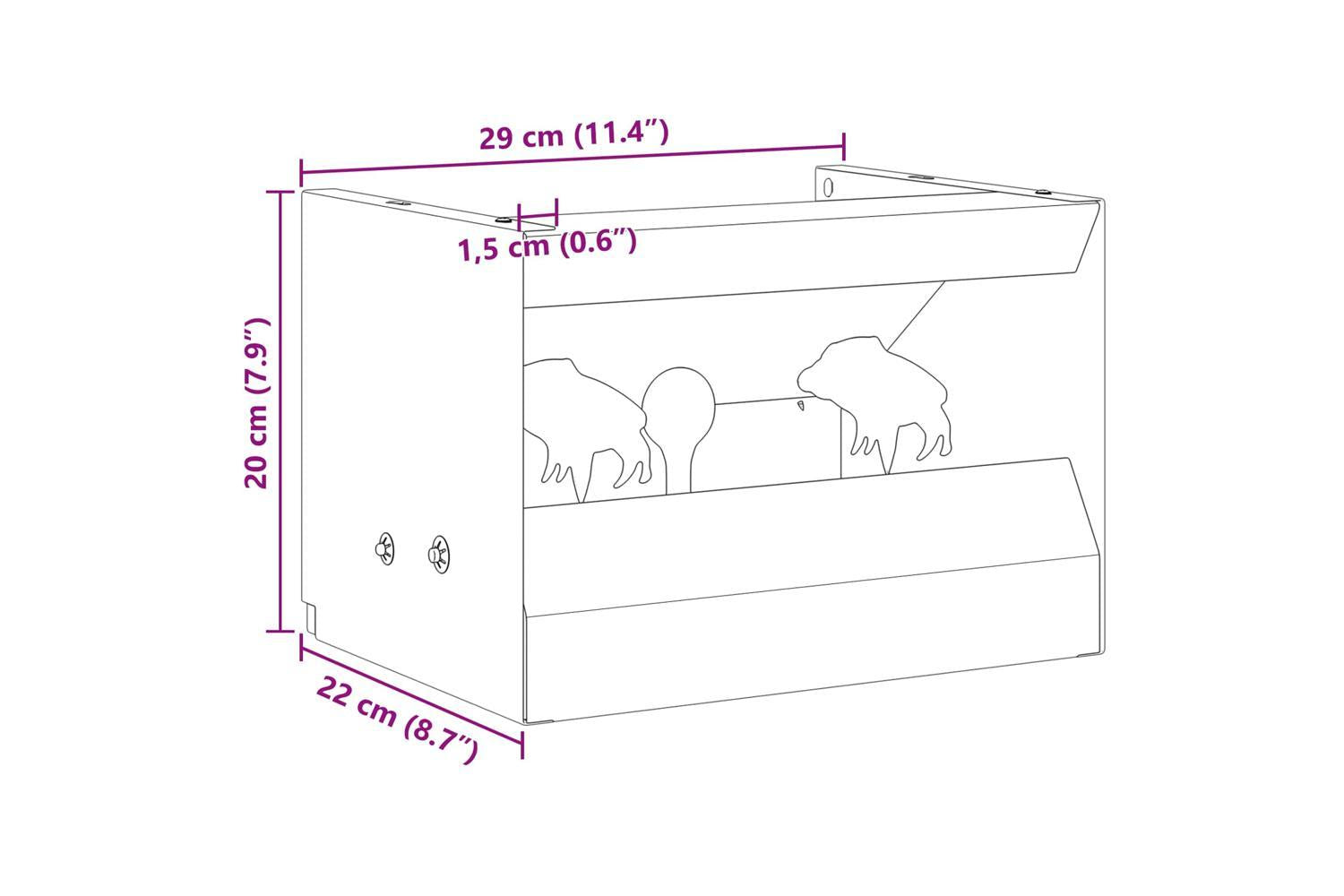 Vidaxl Bullet Trap Box Black 29 X 22 X 20 Cm Steel-9