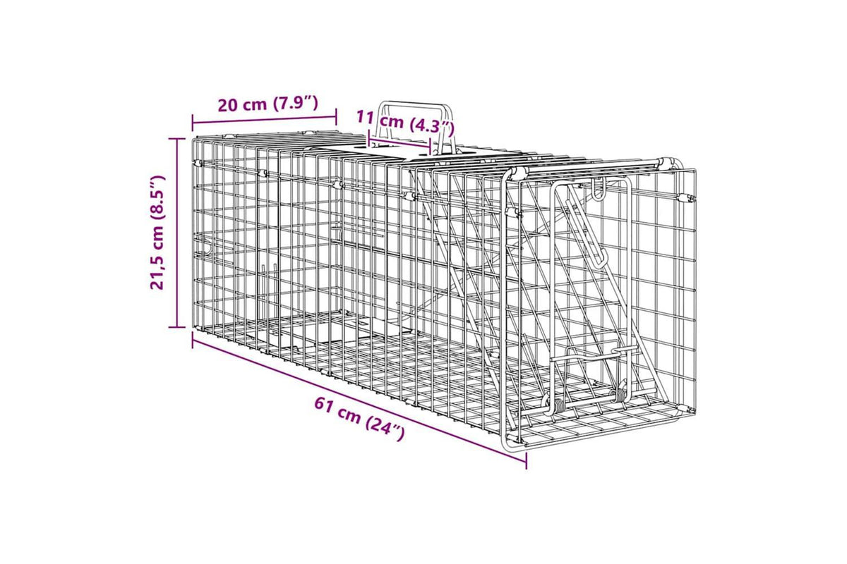 Vidaxl Animal Trap Green 61 X 20 X 21.5 Cm Steel-5