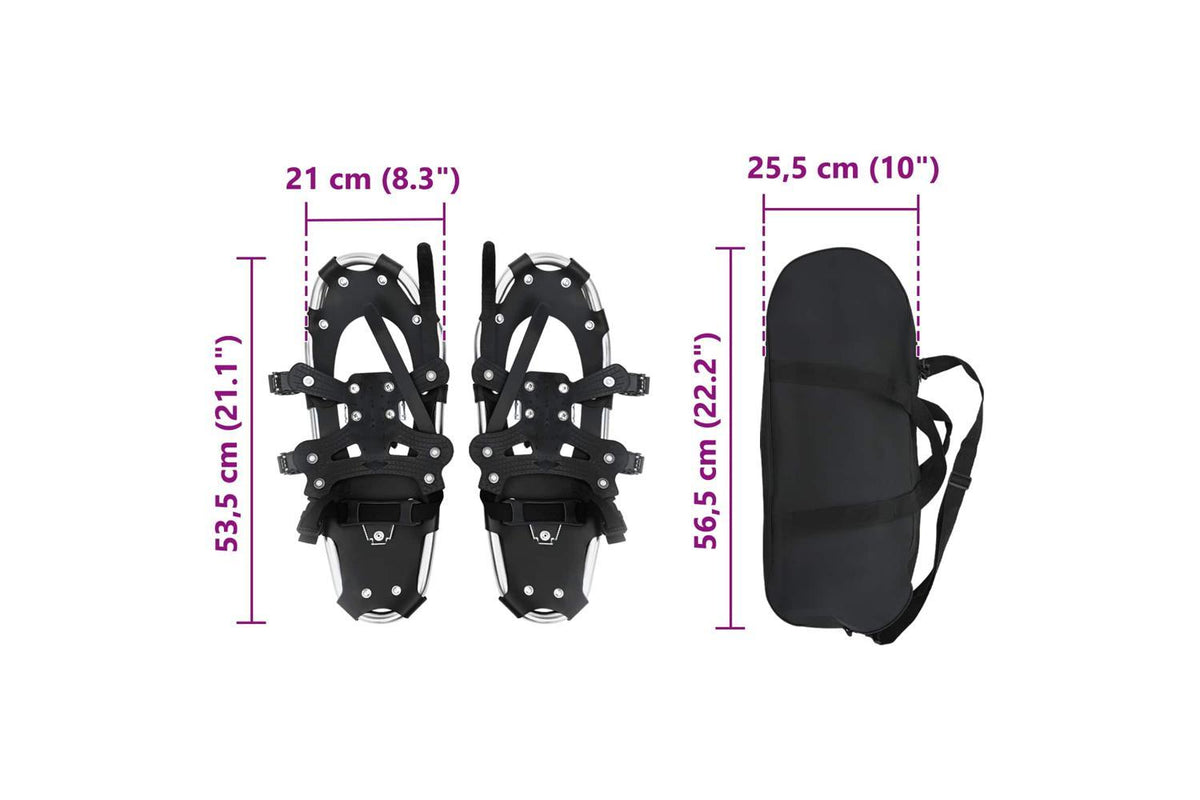 Vidaxl 3 In 1 Snowshoes Silver And Black 21 Inches Aluminum And Hdpe-8
