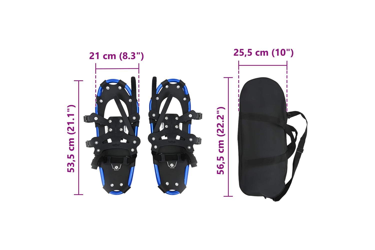 Vidaxl 3 In 1 Snowshoes Blue And Black 21 Inches Aluminum And Hdpe-8