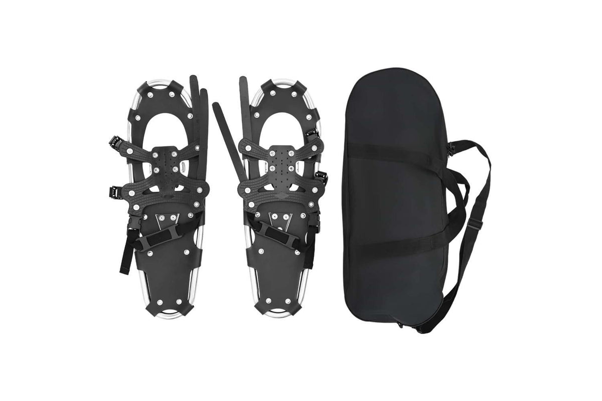 Vidaxl 3 In 1 Snowshoes Silver And Black 25 Inches Aluminum And Hdpe