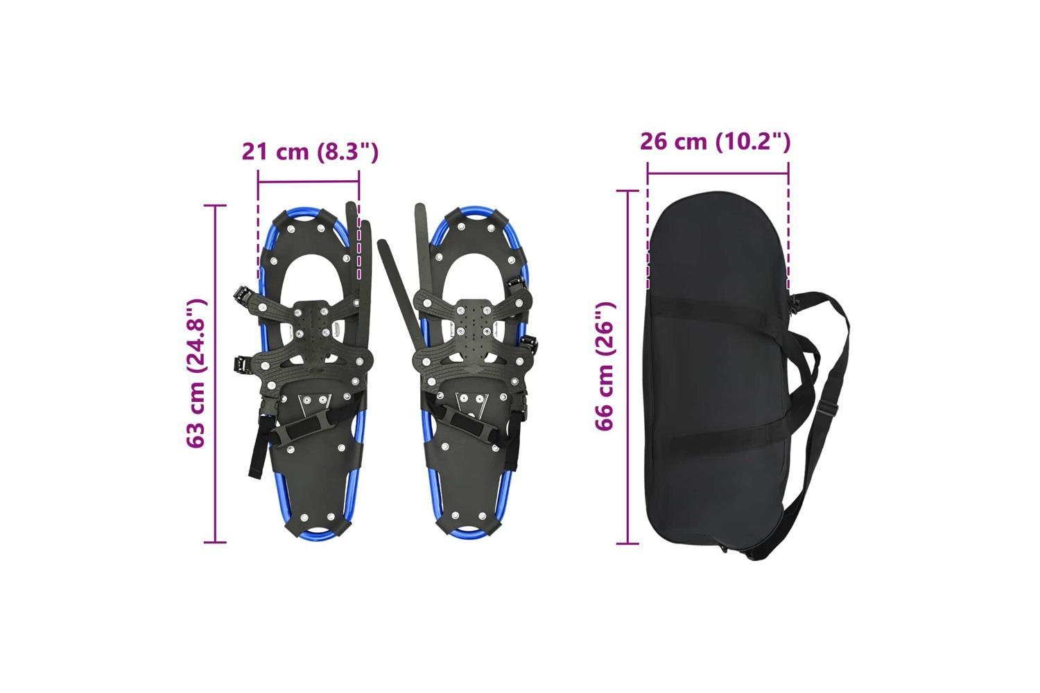 Vidaxl 3 In 1 Snowshoes Blue And Black 25 Inches Aluminum And Hdpe-8