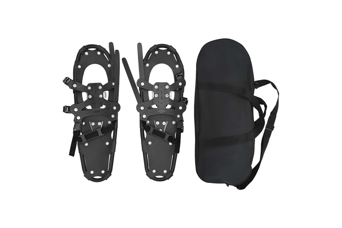 Vidaxl 3 In 1 Snowshoes Black 25 Inches Aluminum And Hdpe