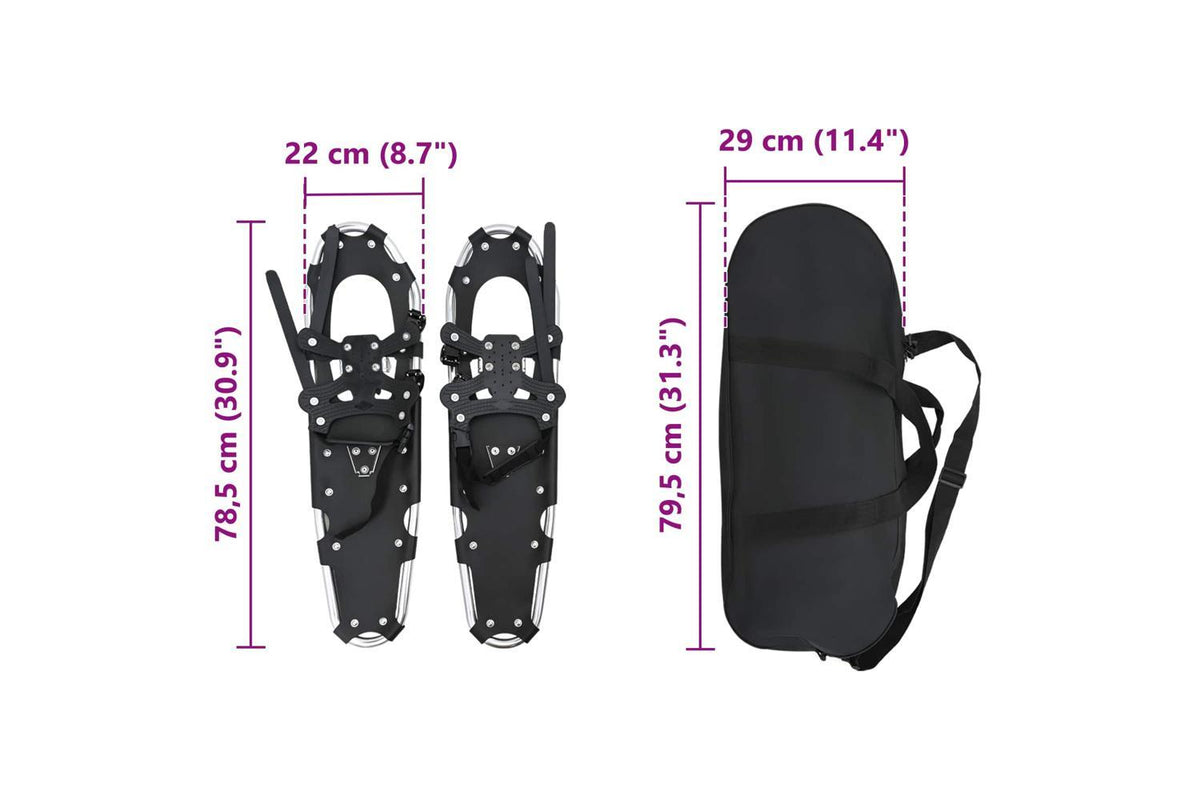 Vidaxl 3 In 1 Snowshoes Silver And Black 30 Inches Aluminum And Hdpe-8