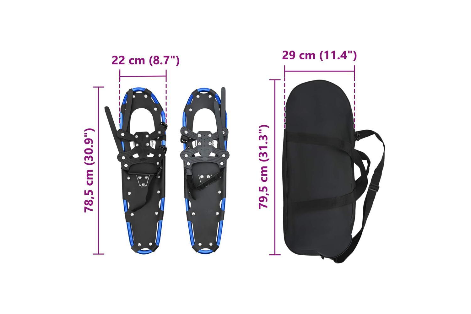 Vidaxl 3 In 1 Snowshoes Blue And Black 30 Inches Aluminum And Hdpe-8