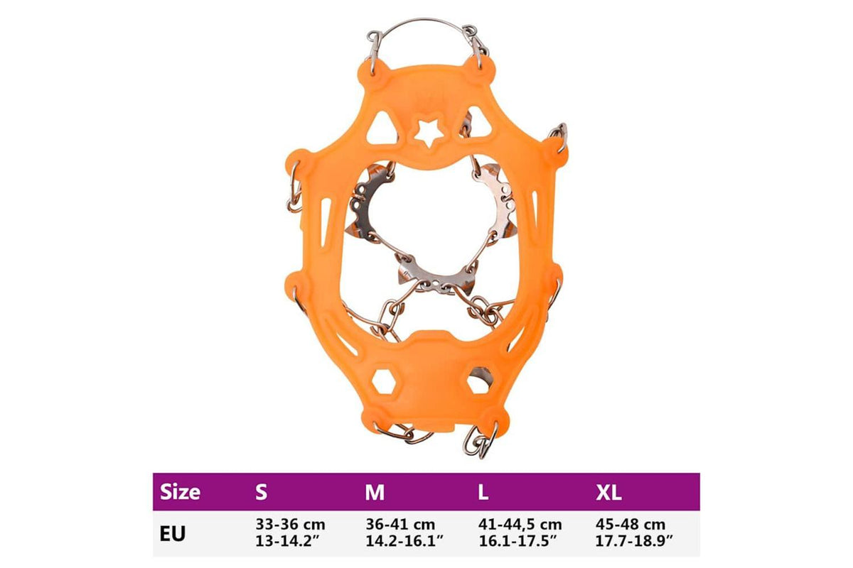 Vidaxl Ice Cleats For Shoes With 10 Spikes Orange S Stainless Steel-8