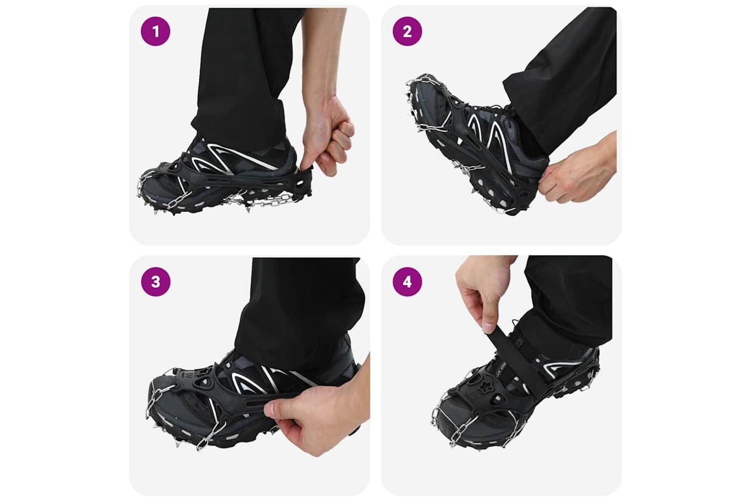 Vidaxl Ice Cleats For Shoes Black S Stainless Steel-9