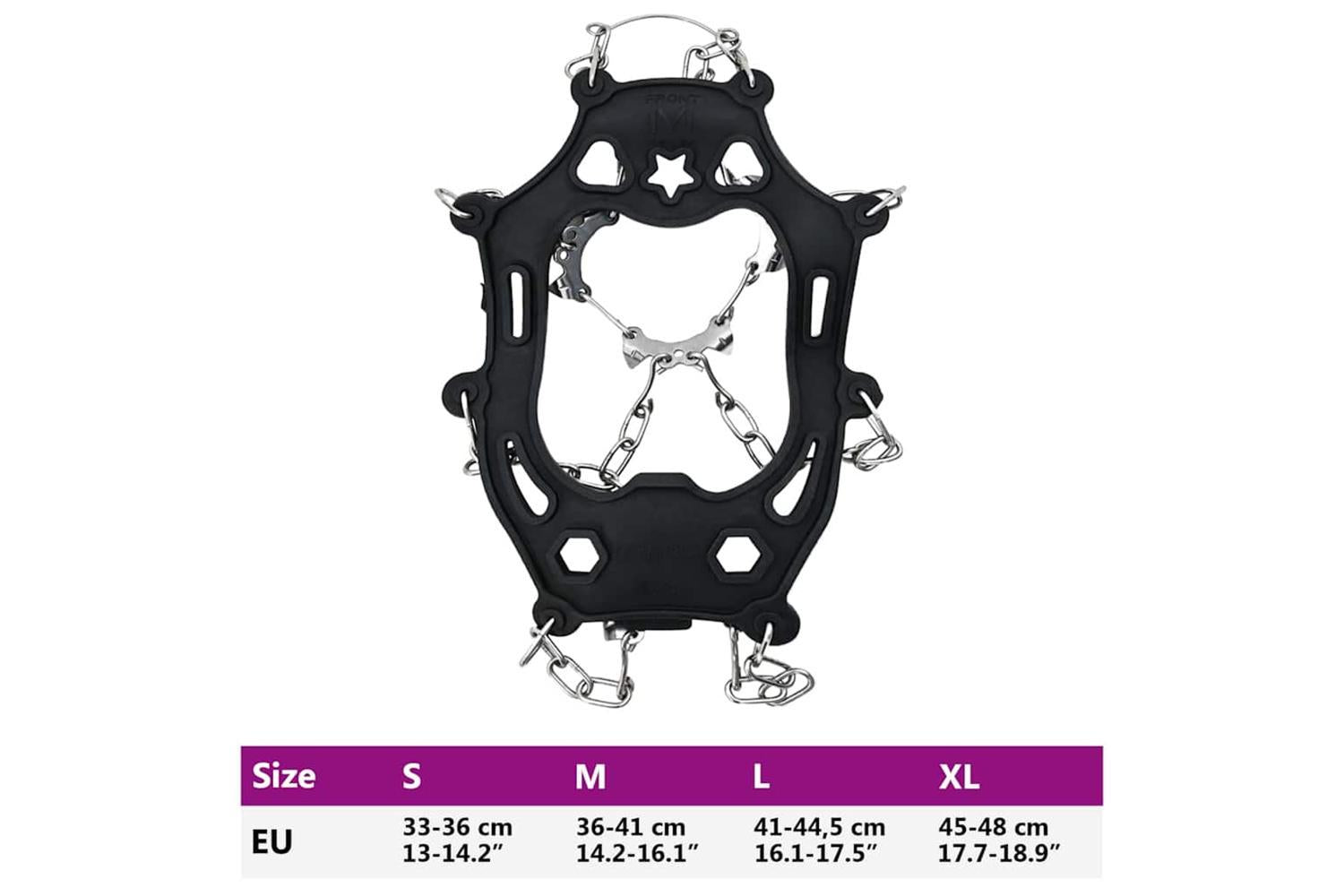 Vidaxl Ice Cleats For Shoes Black L Stainless Steel-8