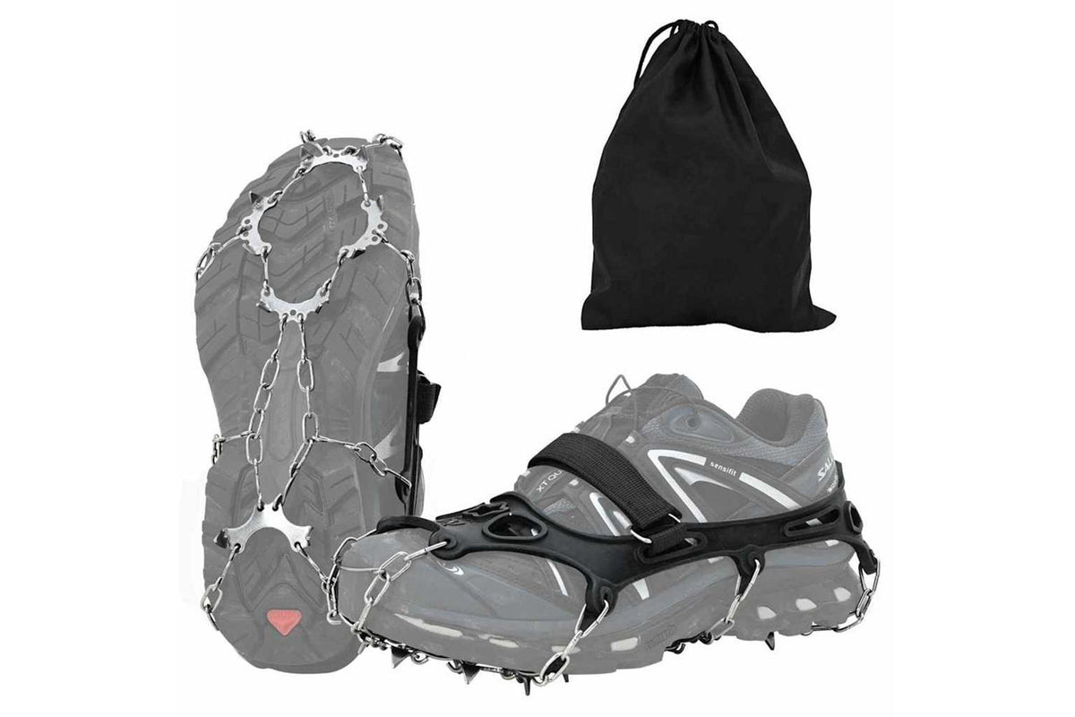 Vidaxl Ice Cleats For Shoes Black Xl Stainless Steel-2