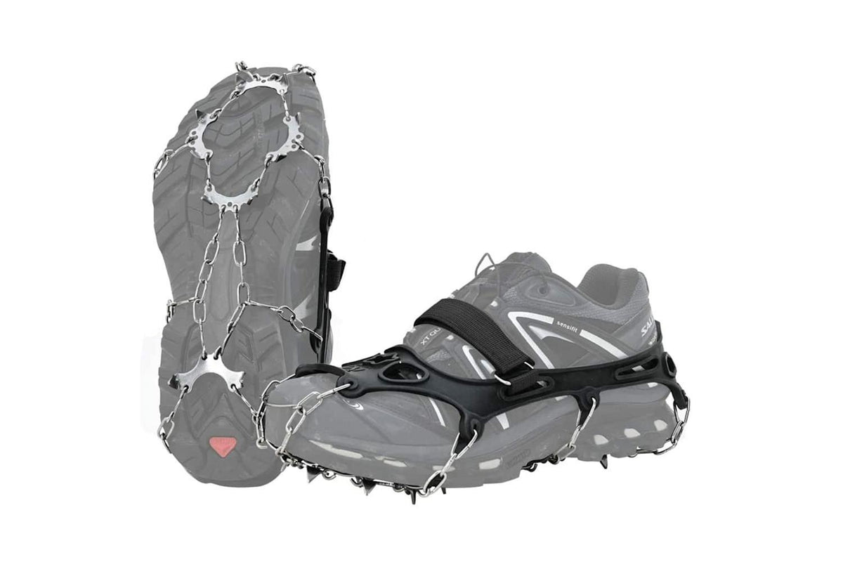 Vidaxl Ice Cleats For Shoes Black Xl Stainless Steel-3