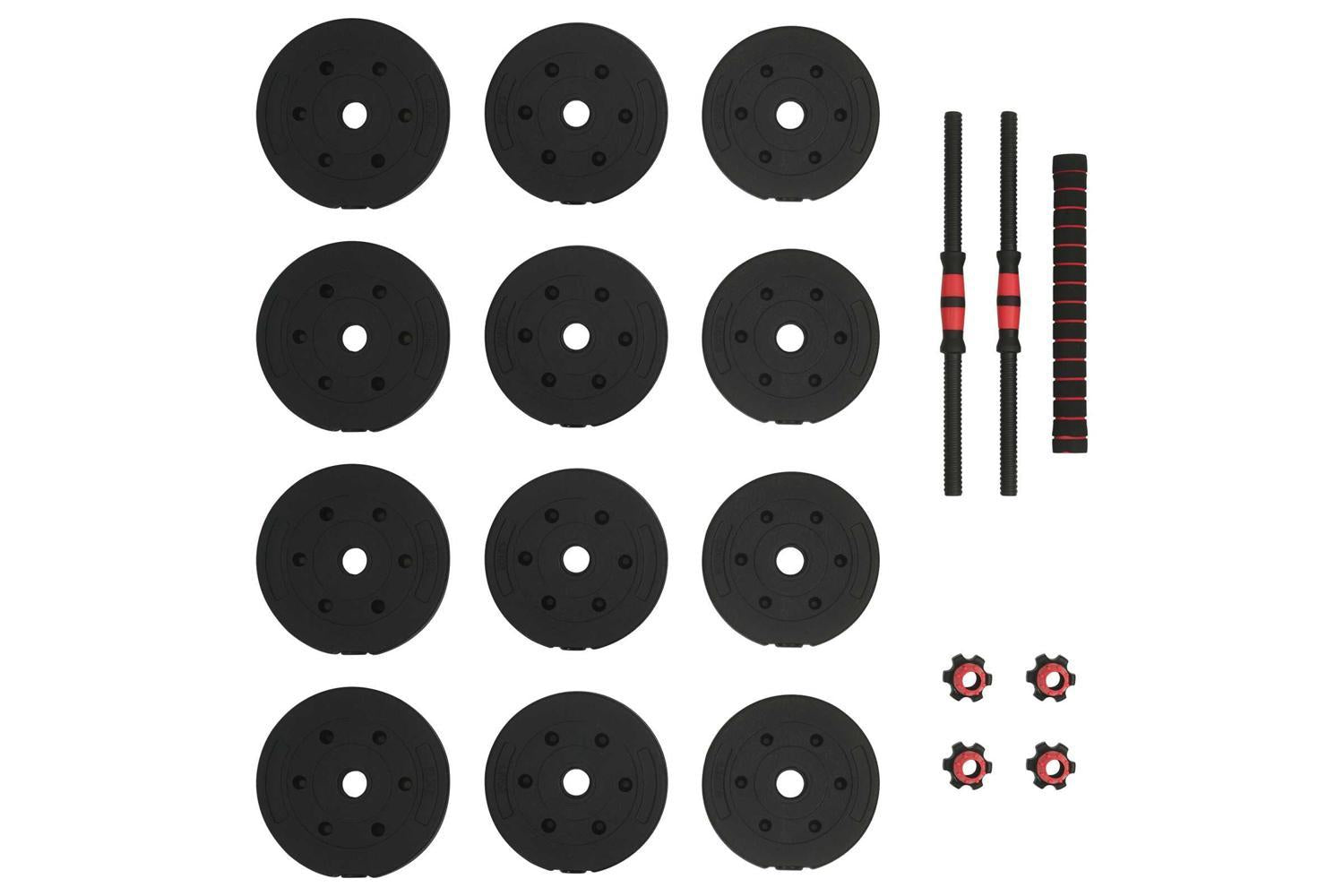 Vidaxl 2-in-1 Dumbbell Set Black And Red 121 X 19.5 X 19.5 Cm-5