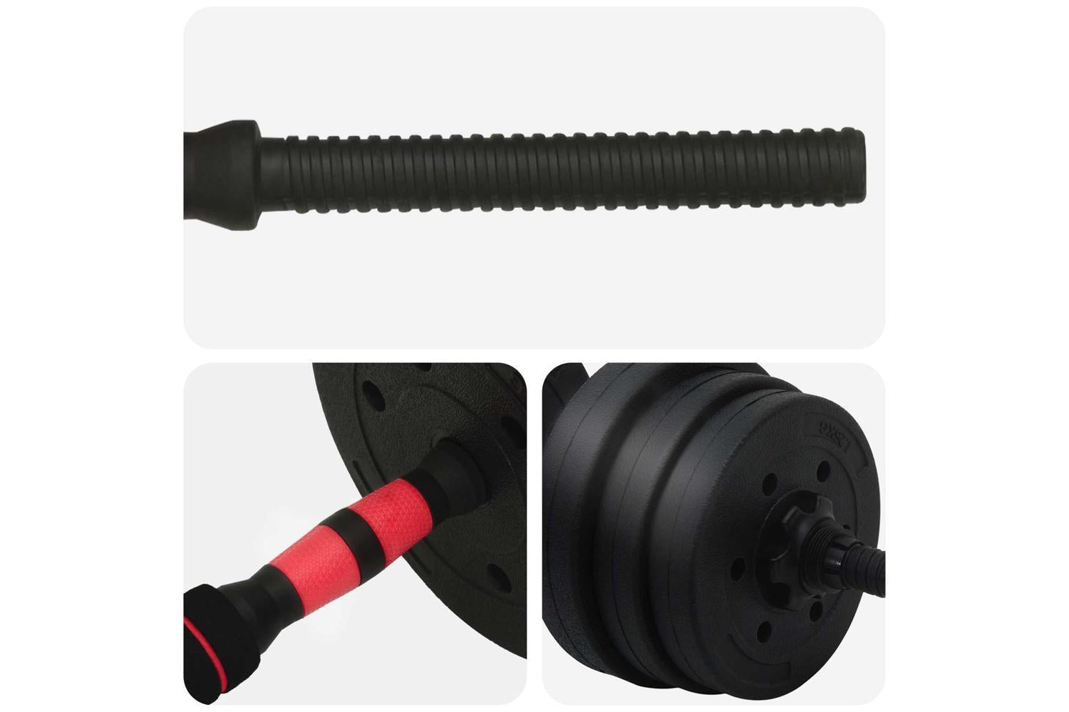 Vidaxl 2-in-1 Dumbbell Set Black And Red 121 X 19.5 X 19.5 Cm-6