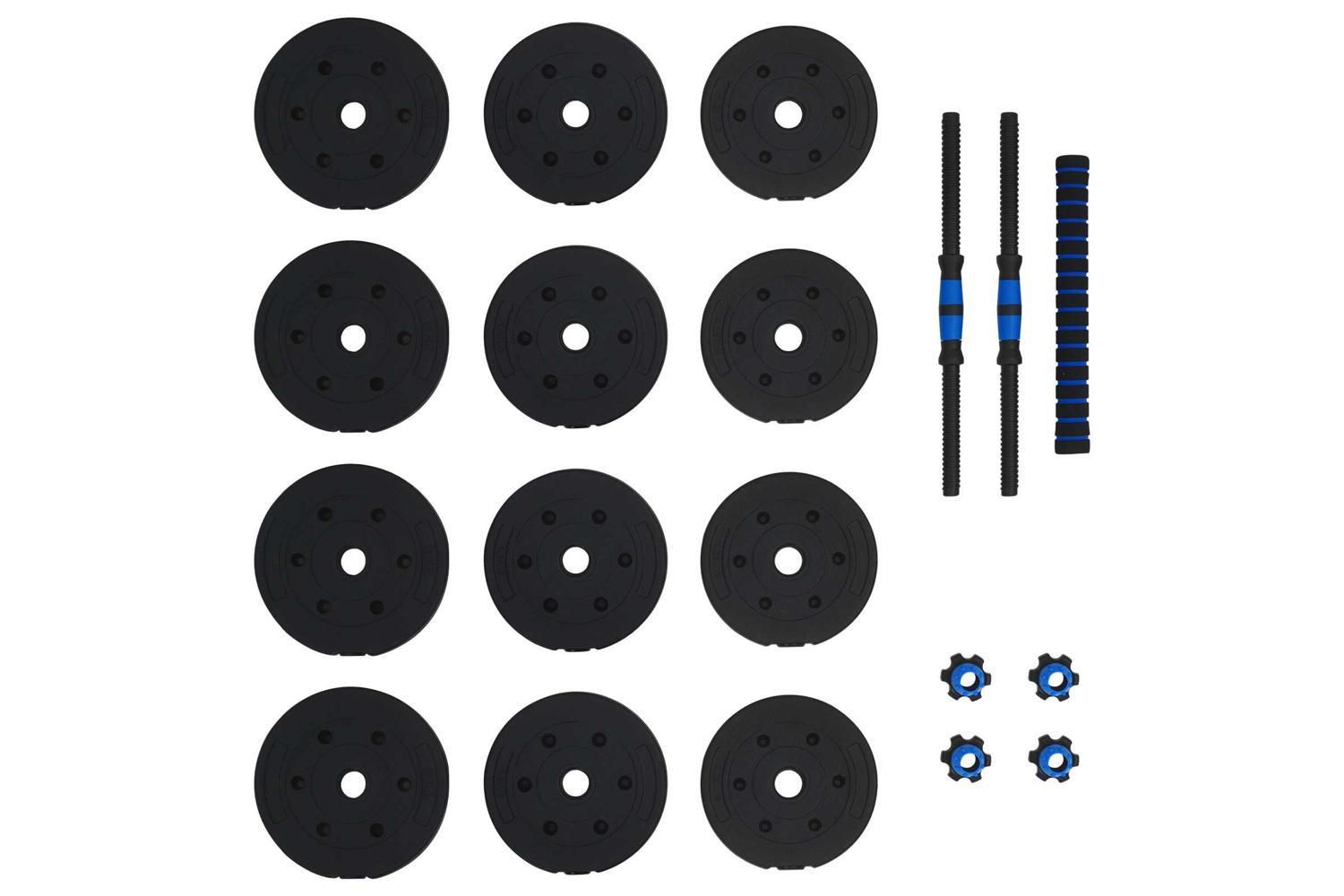 Vidaxl 2-in-1 Dumbbell Set Black And Blue 121 X 19.5 X 19.5 Cm-5