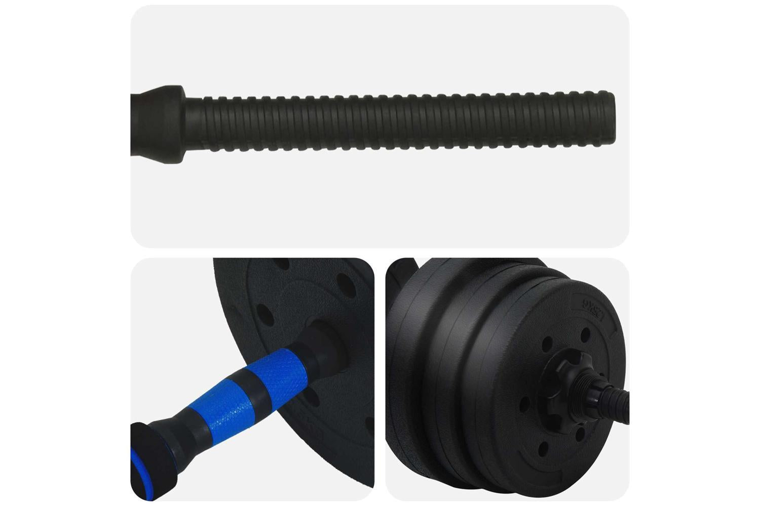 Vidaxl 2-in-1 Dumbbell Set Black And Blue 121 X 19.5 X 19.5 Cm-6