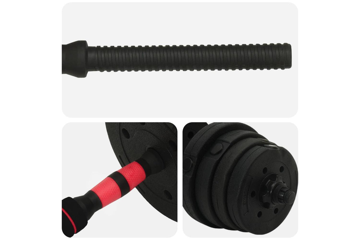 Vidaxl 2-in-1 Dumbbell Set Black And Red 121 X 19.5 X 19.5 Cm-6