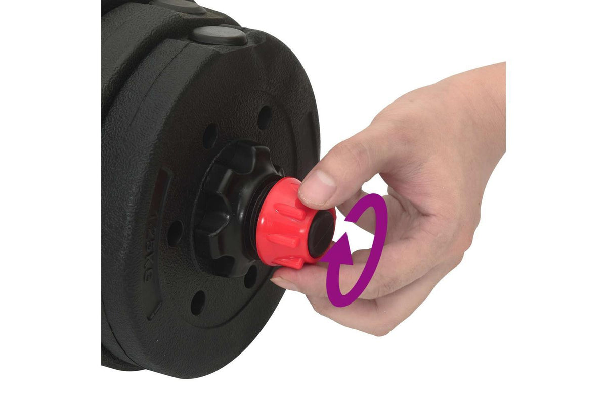 Vidaxl 2-in-1 Dumbbell Set Black And Red 121 X 19.5 X 19.5 Cm-7