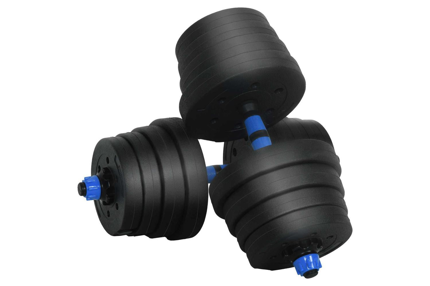 Vidaxl 2-in-1 Dumbbell Set Black And Blue 121 X 19.5 X 19.5 Cm-4