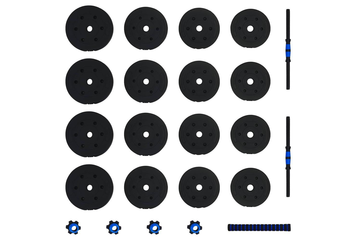 Vidaxl 2-in-1 Dumbbell Set Black And Blue 121 X 19.5 X 19.5 Cm-5