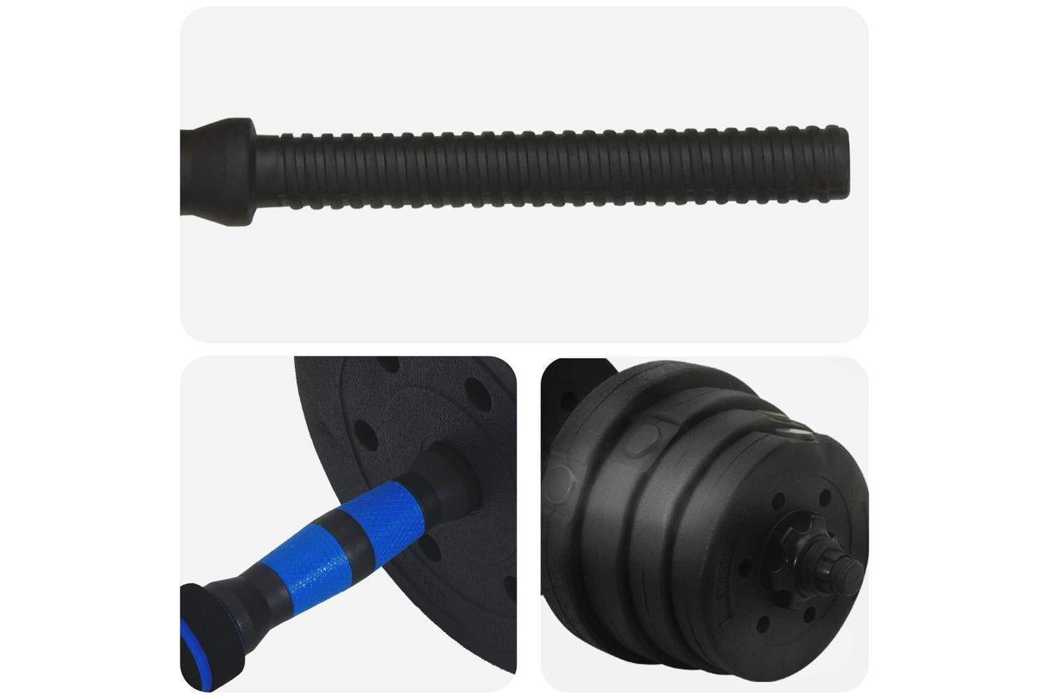 Vidaxl 2-in-1 Dumbbell Set Black And Blue 121 X 19.5 X 19.5 Cm-6