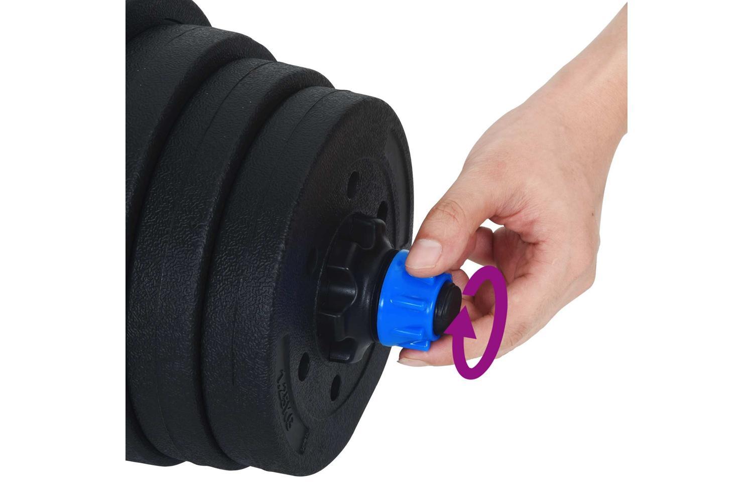 Vidaxl 2-in-1 Dumbbell Set Black And Blue 121 X 19.5 X 19.5 Cm-7