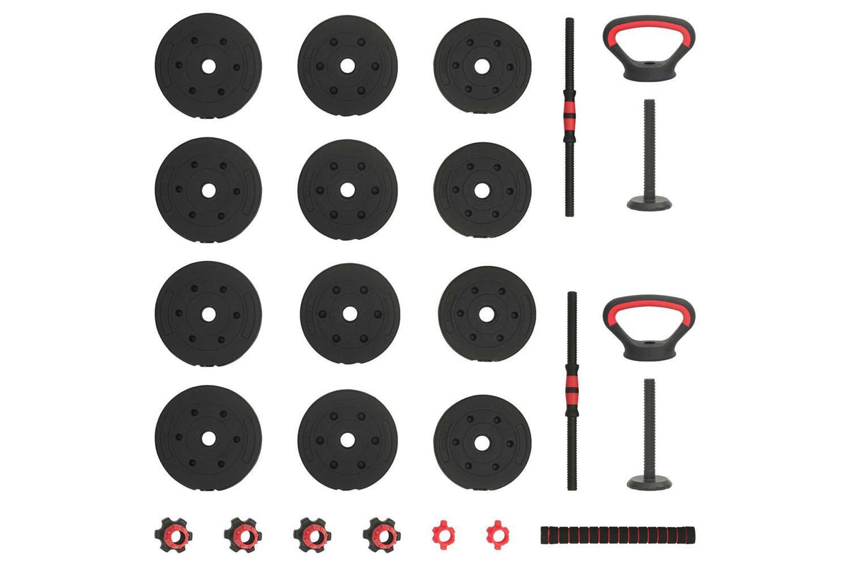 Vidaxl 4-in-1 Dumbbell Set Black And Red 121 X 19.5 X 19.5 Cm-7