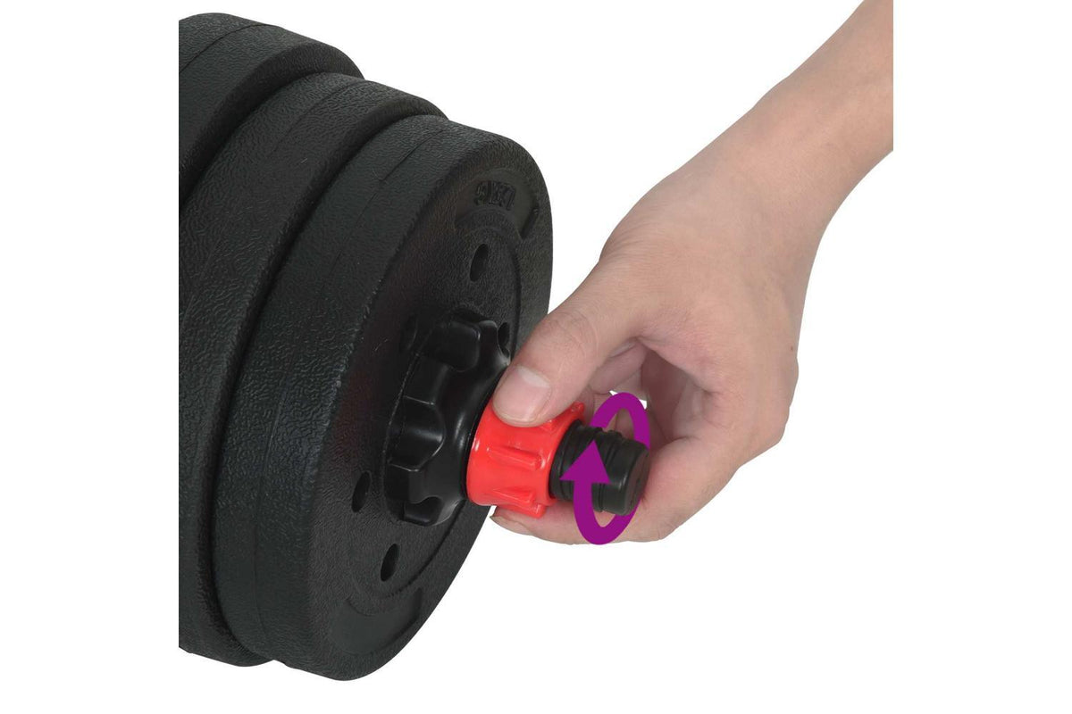 Vidaxl 4-in-1 Dumbbell Set Black And Red 121 X 19.5 X 19.5 Cm-9