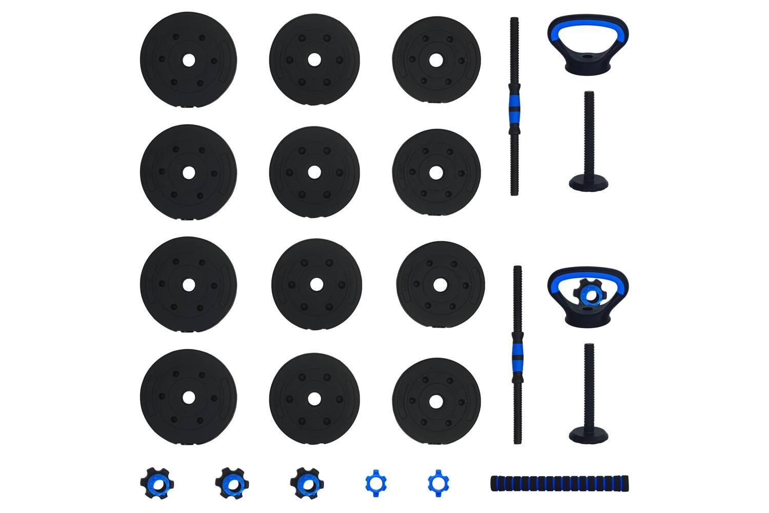 Vidaxl 4-in-1 Dumbbell Set Black And Blue 121 X 19.5 X 19.5 Cm-7