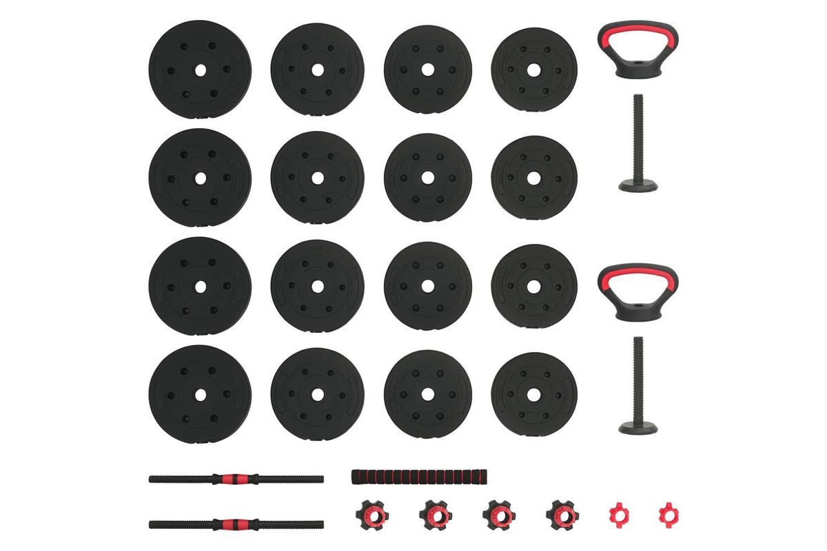 Vidaxl 4-in-1 Dumbbell Set Black And Red 121 X 19.5 X 19.5 Cm-7