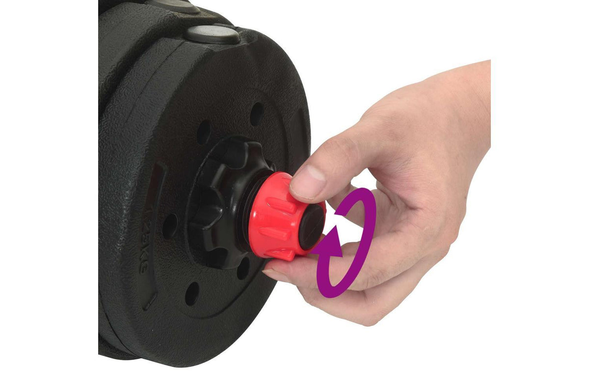 Vidaxl 4-in-1 Dumbbell Set Black And Red 121 X 19.5 X 19.5 Cm-9