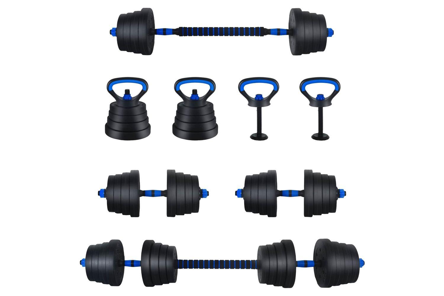 Vidaxl 4-in-1 Dumbbell Set Black And Blue 121 X 19.5 X 19.5 Cm-2